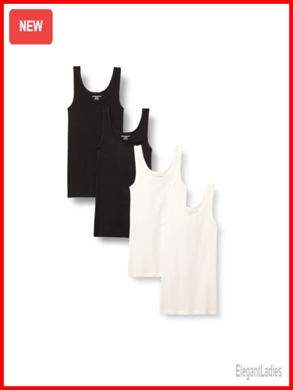 Women's Slim Fit Cotton Modal Rib Tank Top Scoop Neck Sleeveless